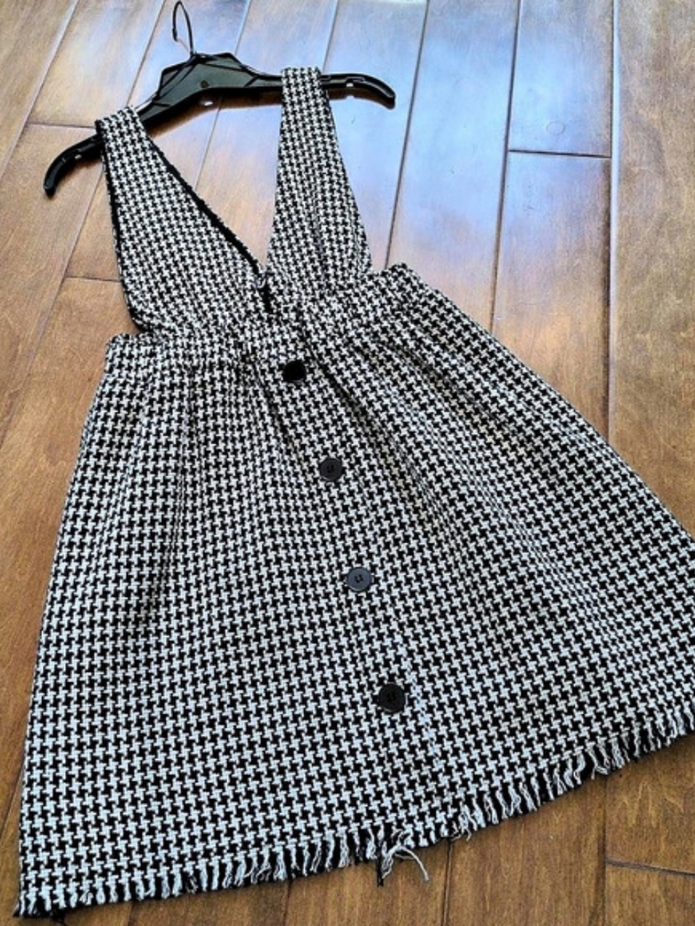 Lillyful Houndstooth Pinafore Dress Size Small